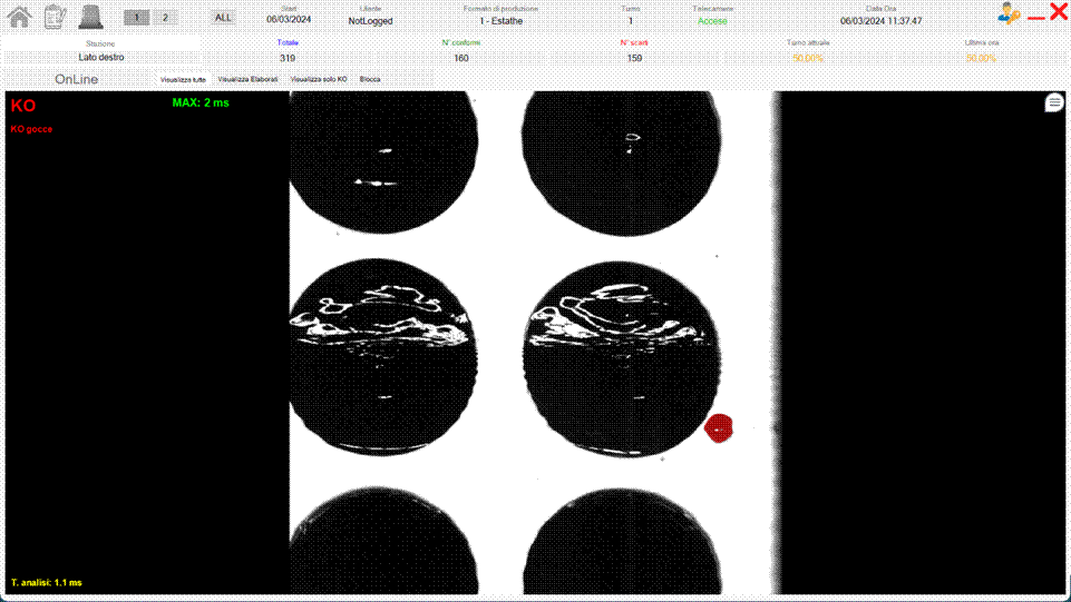 Controllo presenza liquidi con lineari SWIR